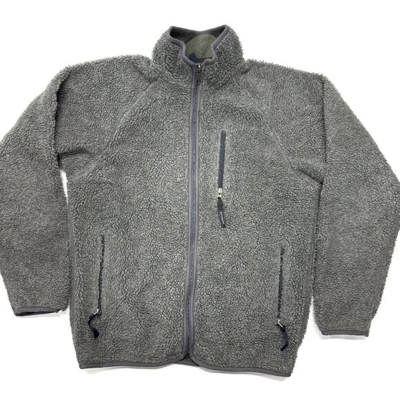 Vintage 90s Patagonia Deep Pile Retro X USA Made Fleece Jacket Mens Medium Gray